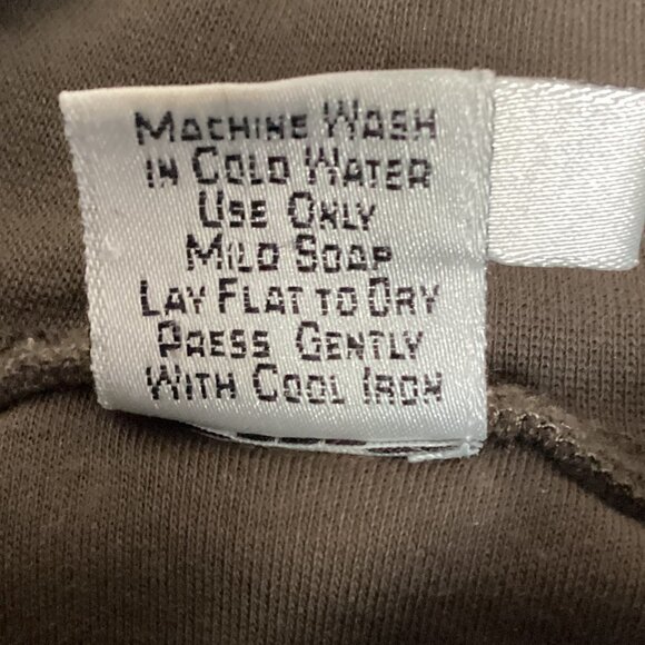Peruvian Connection Pima Cotton Mock Neck Top Women's Sz M Khaki Brown 6F - Picture 7 of 7